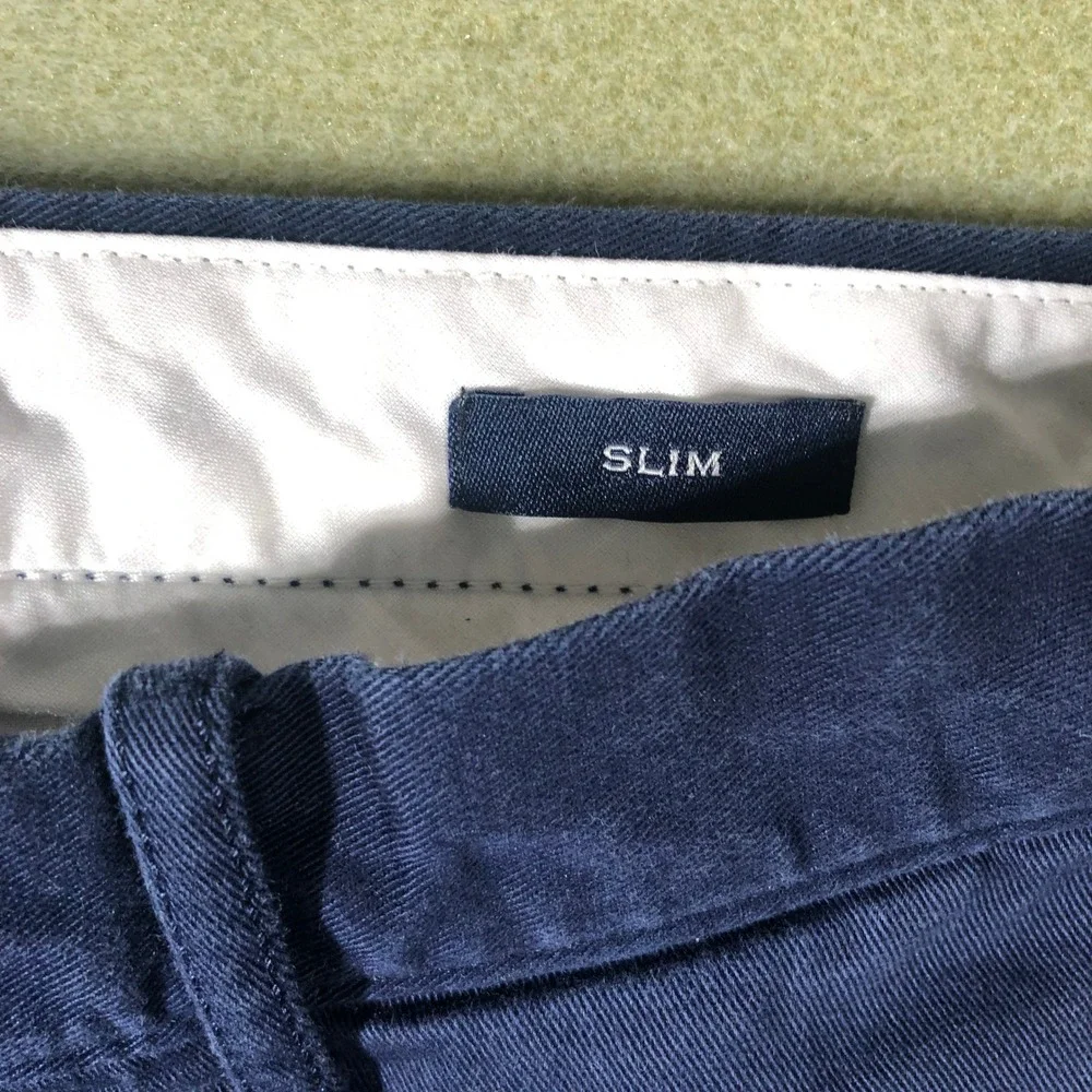 J.Crew Flex Slim Chino Pants Mens 30x32 Navy Blue H3167 Stretch Cotton Twill